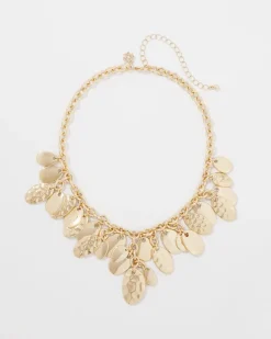 Gold Hammered Disc Single Strand Necklace*White House Black Market Online