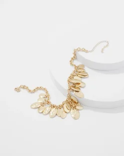 Gold Hammered Disc Single Strand Necklace*White House Black Market Online