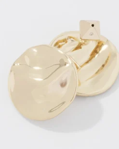Gold Hammered Disc Stud Earrings*White House Black Market Fashion