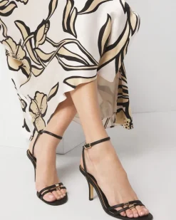 Gold Hardware Strappy High Heel Sandal*White House Black Market Fashion