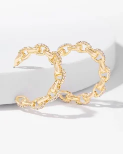 Gold Pavé Hoop Earrings*White House Black Market Best