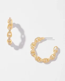 Gold Pavé Hoop Earrings*White House Black Market Best