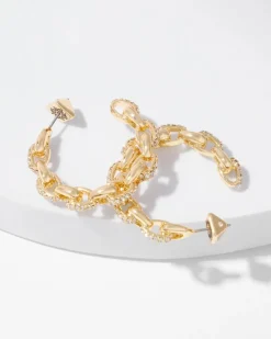 Gold Pavé Hoop Earrings*White House Black Market Best