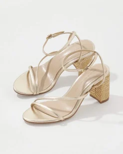 Gold Raffia Sandal*White House Black Market New