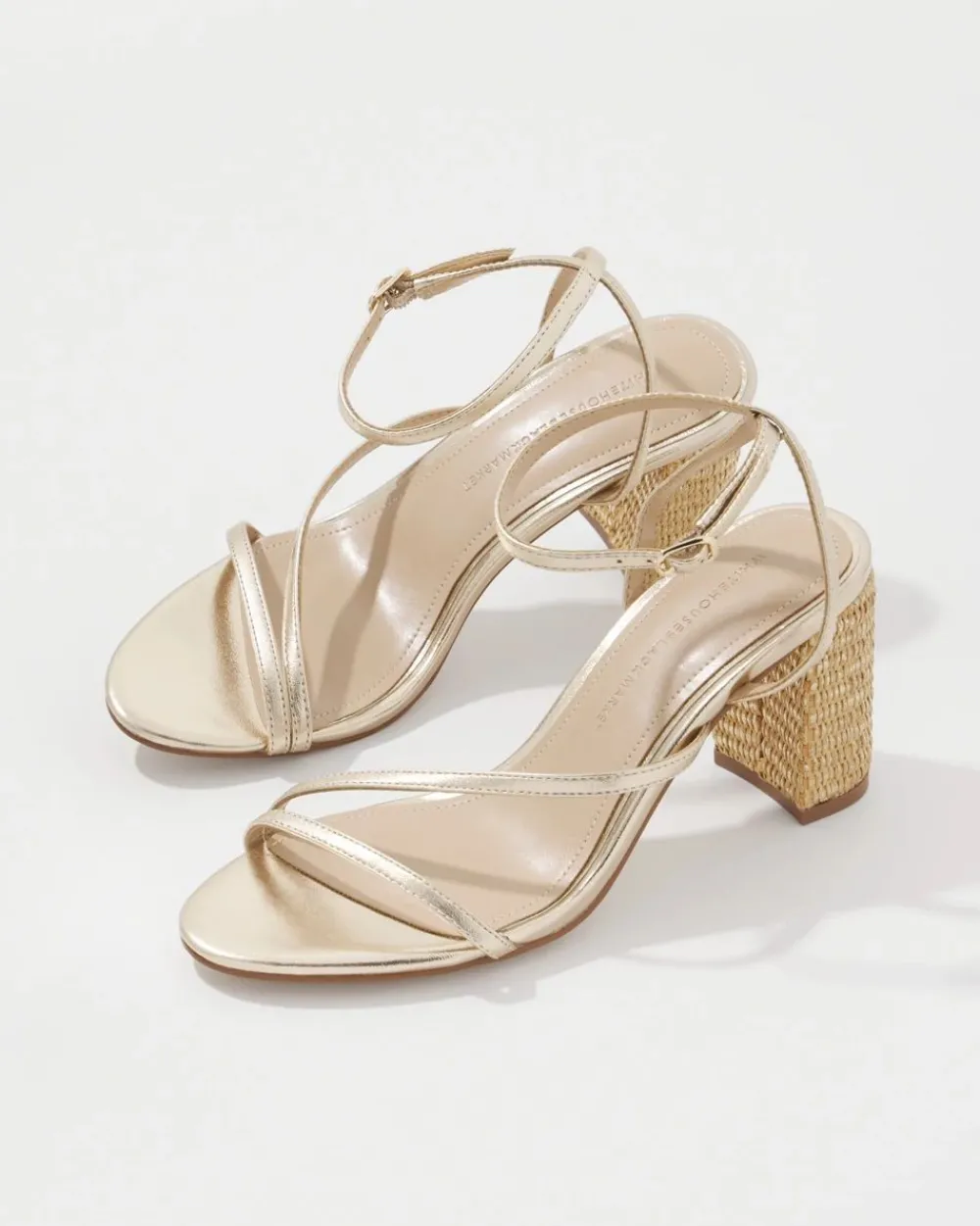 Gold Raffia Sandal*White House Black Market New