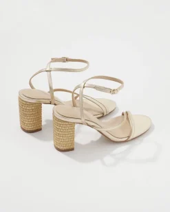 Gold Raffia Sandal*White House Black Market New