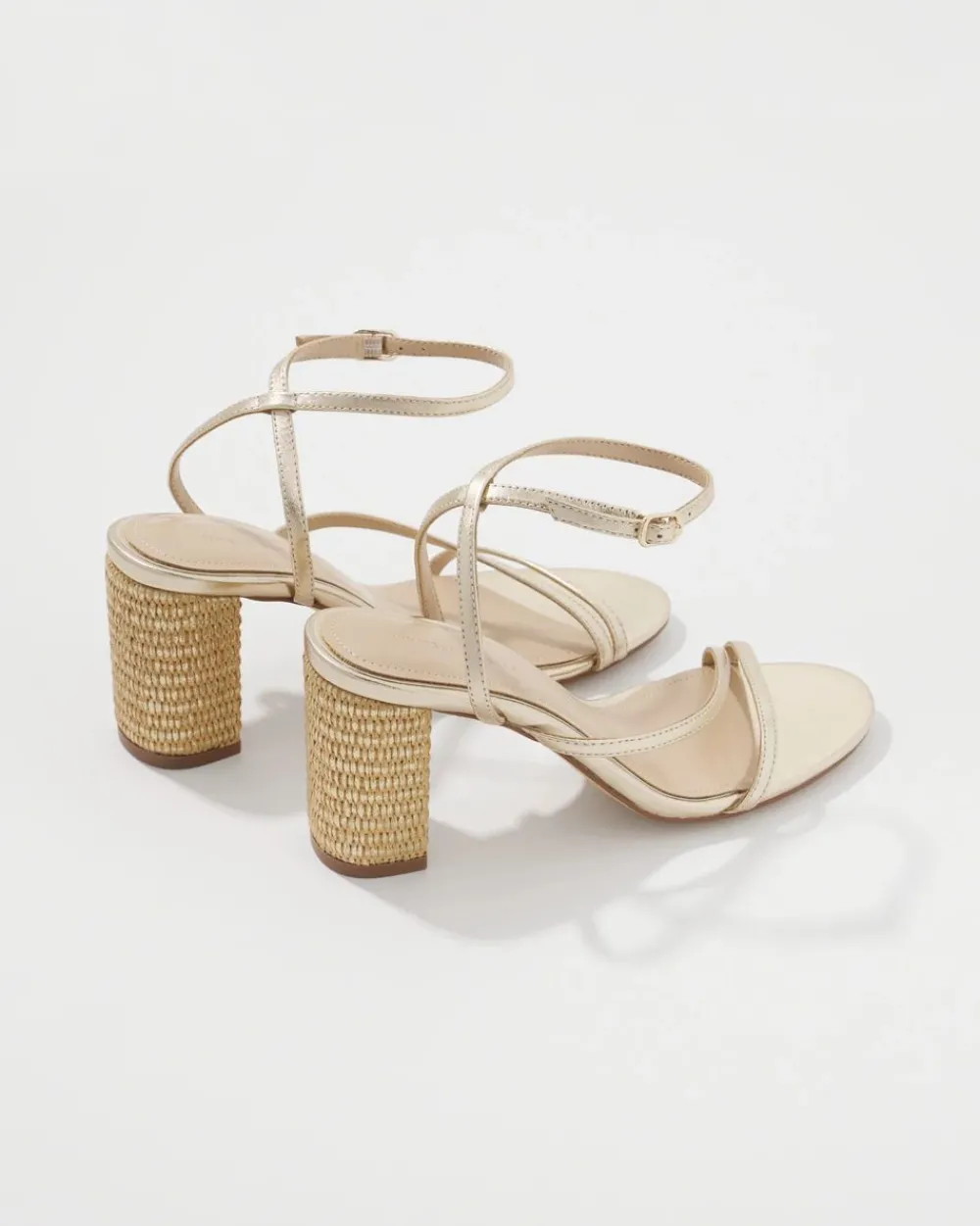Gold Raffia Sandal*White House Black Market New