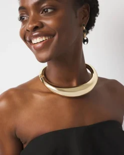 Gold Sculptural Hinged Collar*White House Black Market Clearance