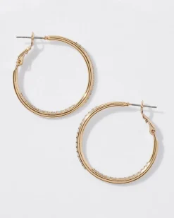 Gold Small Pave Hoop Earring*White House Black Market Online