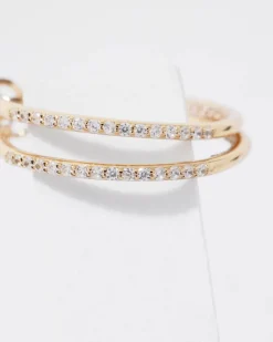Gold Small Pave Hoop Earring*White House Black Market Online