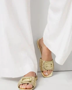 Gold Strappy Slide*White House Black Market Discount