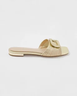 Gold Strappy Slide*White House Black Market Discount