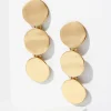 Goldtone Wavy Disc Linear Earrings*White House Black Market Outlet