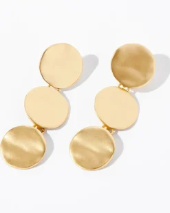 Goldtone Wavy Disc Linear Earrings*White House Black Market Outlet
