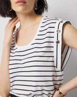 Grommet Cuff Scoop Neck Tee*White House Black Market Online