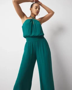 Halter O-Ring Jumpsuit Coverup*White House Black Market Hot