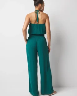 Halter O-Ring Jumpsuit Coverup*White House Black Market Hot