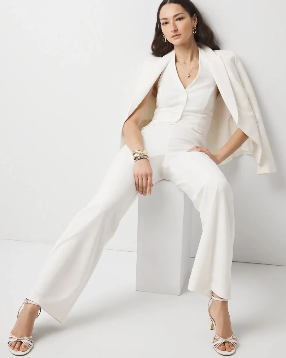 Halter Vest Wide Leg Jumpsuit*White House Black Market Best