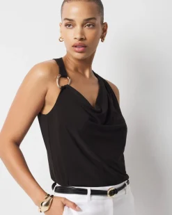 Hardware Detail Cowl Neck Jersey Tank*White House Black Market Online