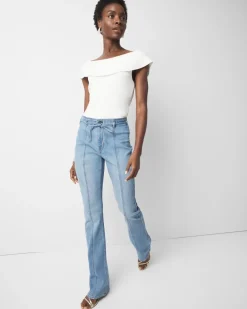 High-Rise Belted Skinny Flare Jean*White House Black Market Best
