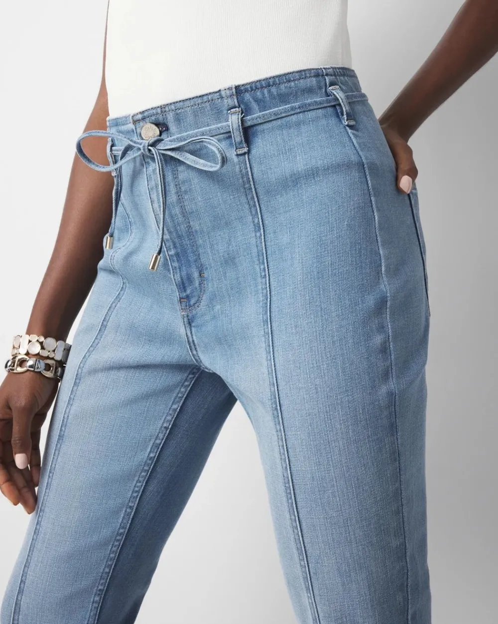 High-Rise Belted Skinny Flare Jean*White House Black Market Best