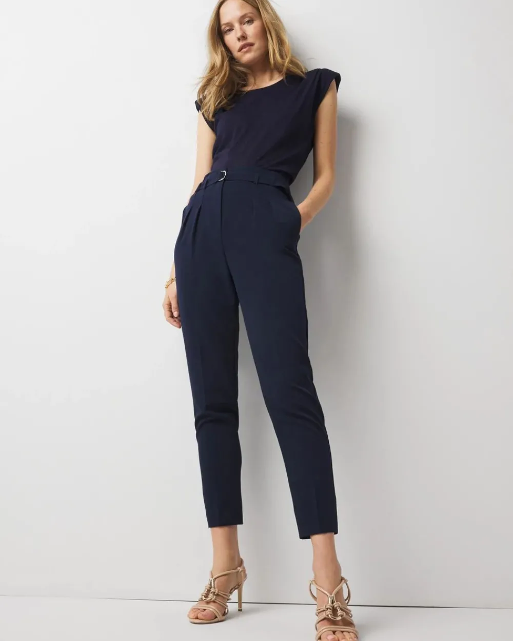 High-Rise Belted Tapered Ankle Pant*White House Black Market Best