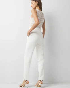 High-Rise Belted Tapered Ankle Pant*White House Black Market Discount