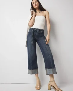High-Rise Cuffed Wide Leg Cropped Jean*White House Black Market New