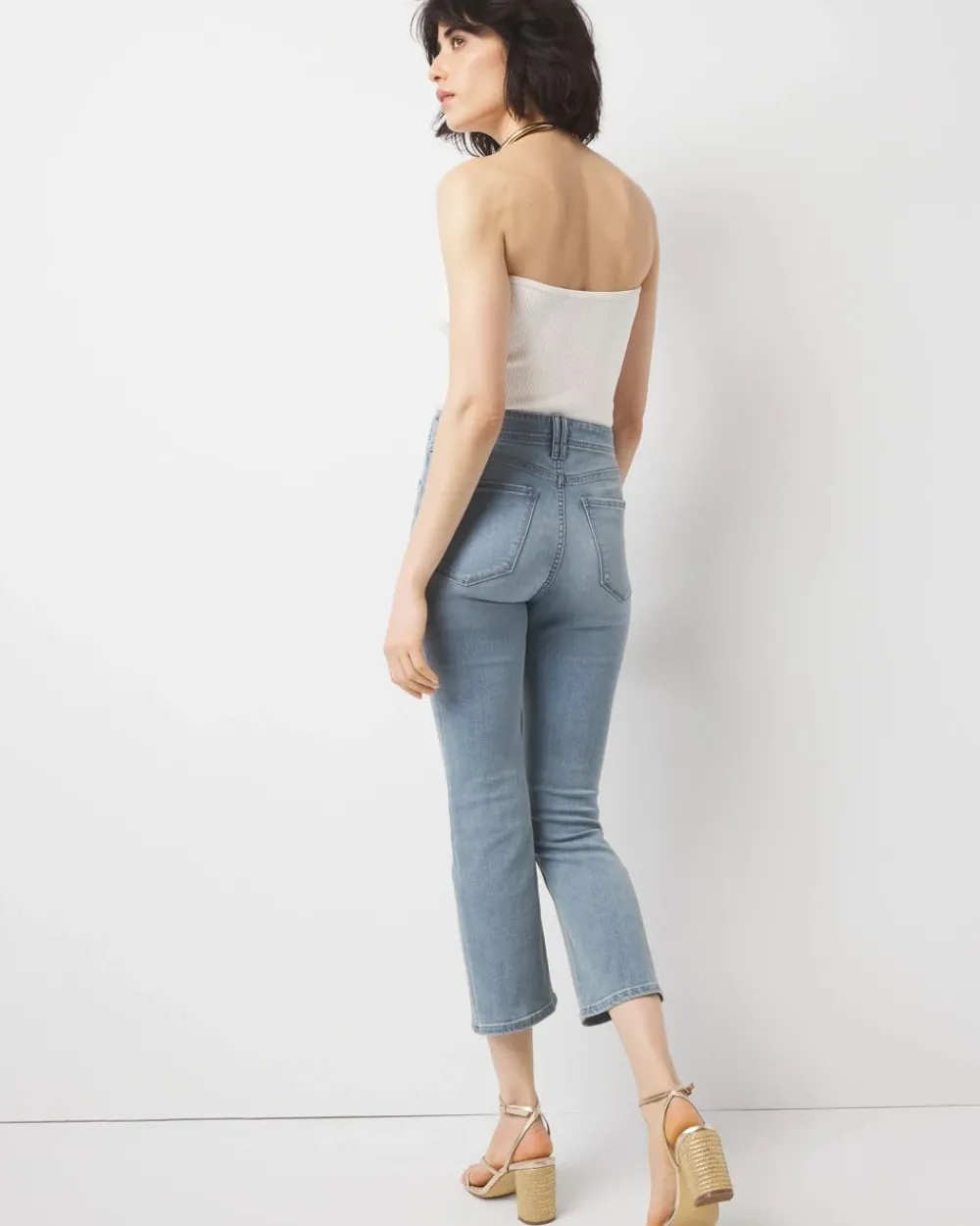 High-Rise Double Pocket Kick Flare Jean*White House Black Market Best