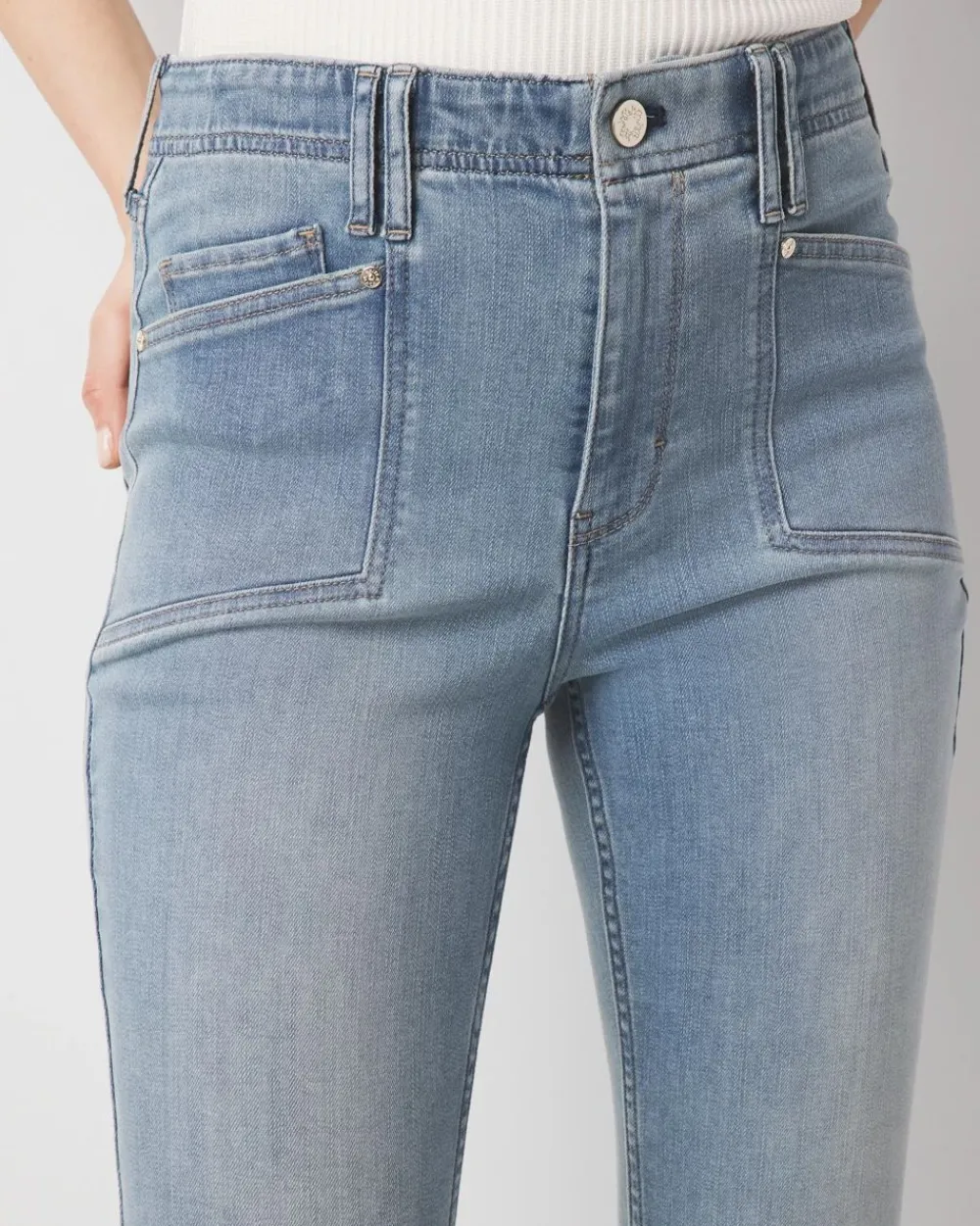 High-Rise Double Pocket Kick Flare Jean*White House Black Market Best