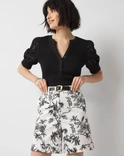 High-Rise Floral Print Sateen Short*White House Black Market Online