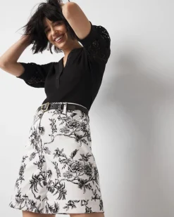 High-Rise Floral Print Sateen Short*White House Black Market Online