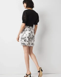 High-Rise Floral Print Sateen Short*White House Black Market Online