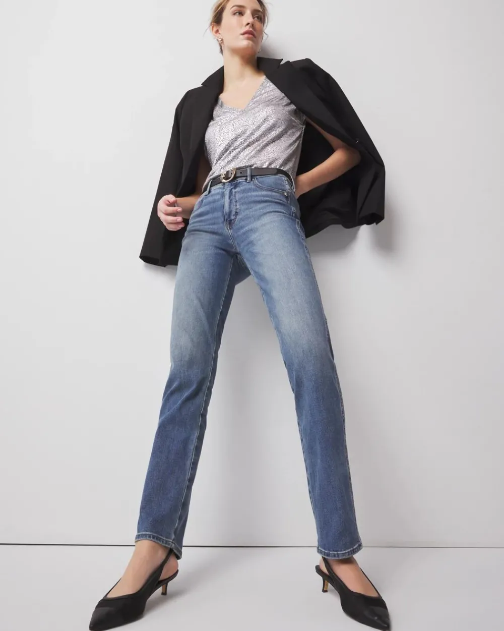 High-Rise Full Straight Jeans*White House Black Market Outlet