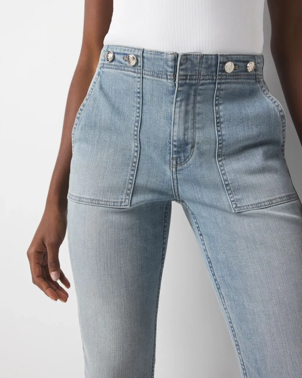 High-Rise Novelty Waist Slim Cropped Jean*White House Black Market Discount