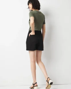 High-Rise Pleated Denim Short*White House Black Market New