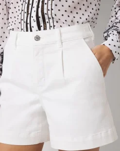 High-Rise Pleated Denim Short*White House Black Market Hot