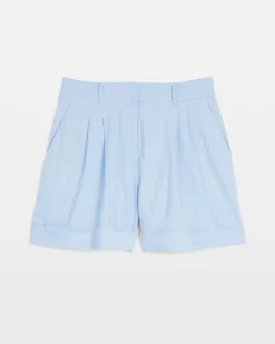 High-Rise Pleated Linen Short*White House Black Market Fashion