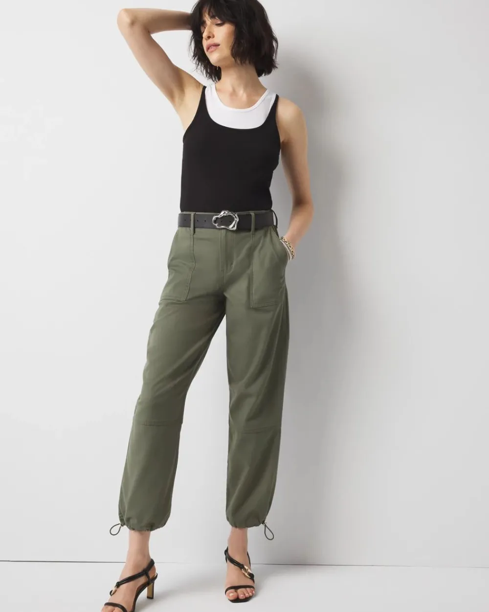 High-Rise Pret Relaxed Utility Ankle Pant*White House Black Market Sale