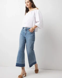 High-Rise Released Hem Wide Leg Cropped Jean*White House Black Market Hot