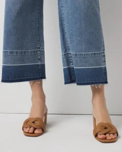 High-Rise Released Hem Wide Leg Cropped Jean*White House Black Market Hot