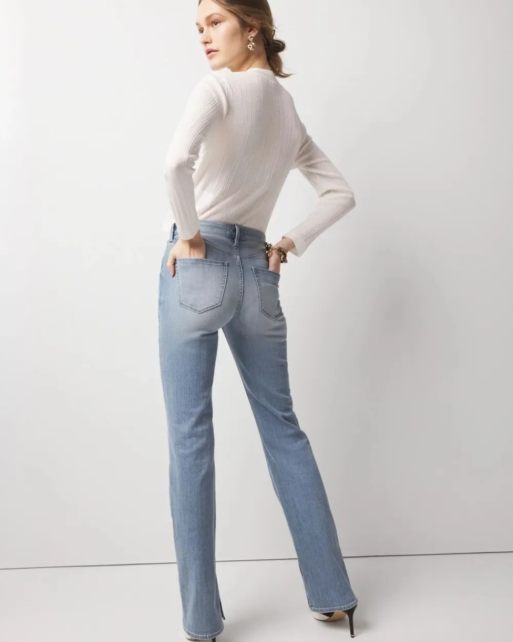 High-Rise Slit Hem Bootcut Jean*White House Black Market Online