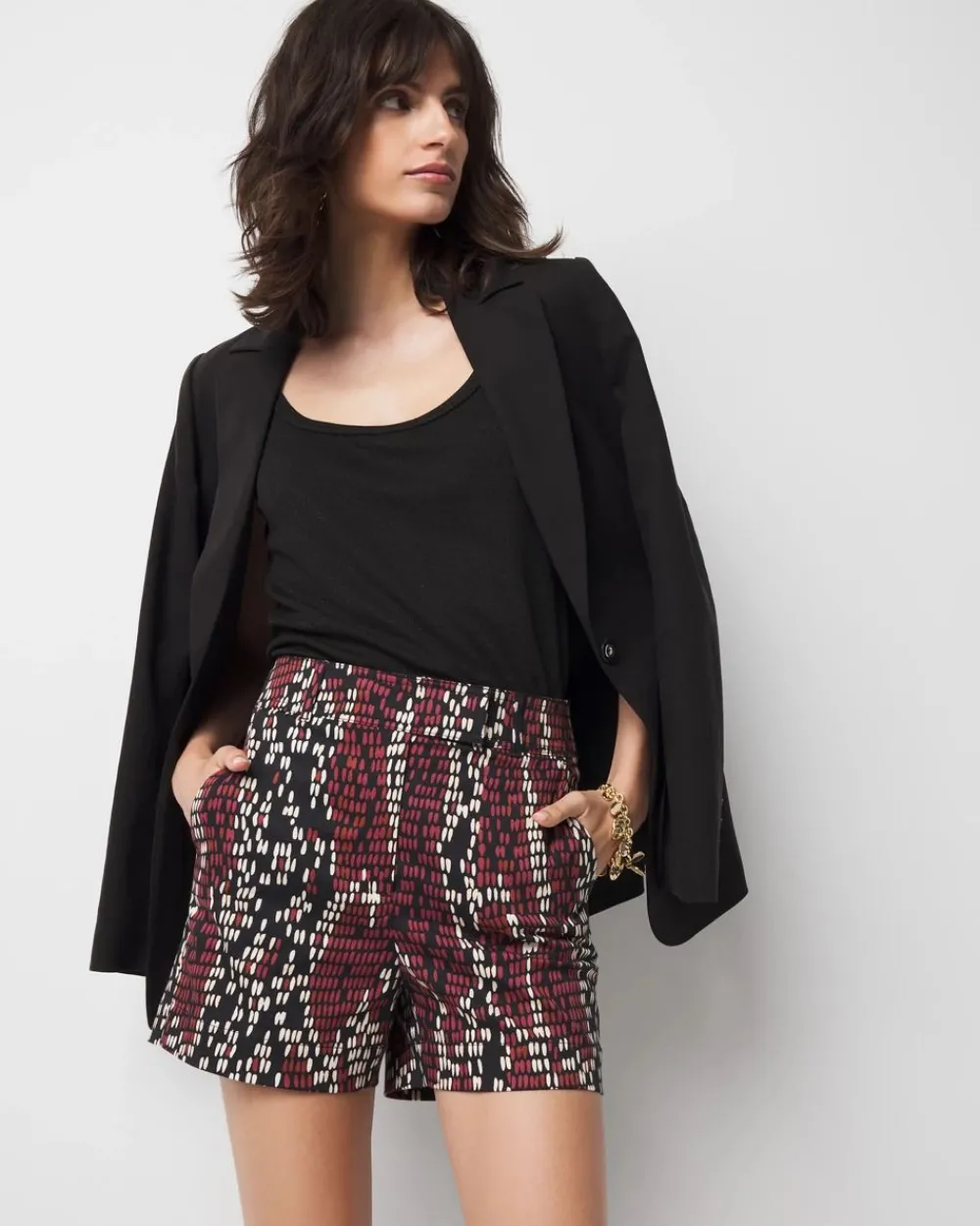 High-Rise Snake Print Tailored Short*White House Black Market Outlet