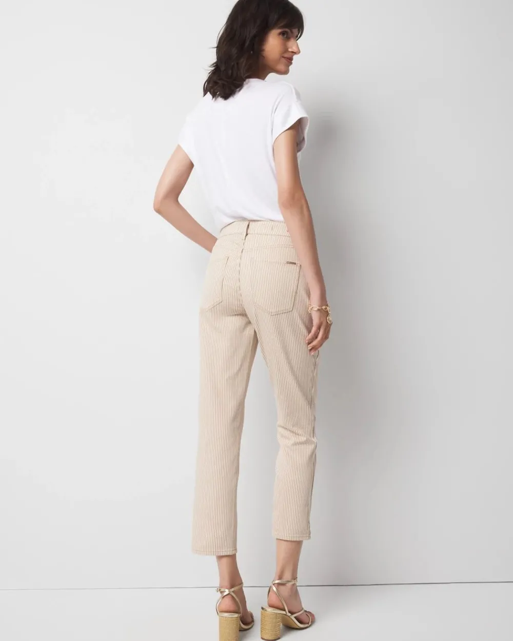 High-Rise Striped Straight Jean*White House Black Market Clearance