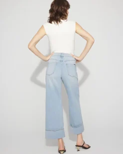 High-Rise Wide Leg Cuff Cropped Jean*White House Black Market Best