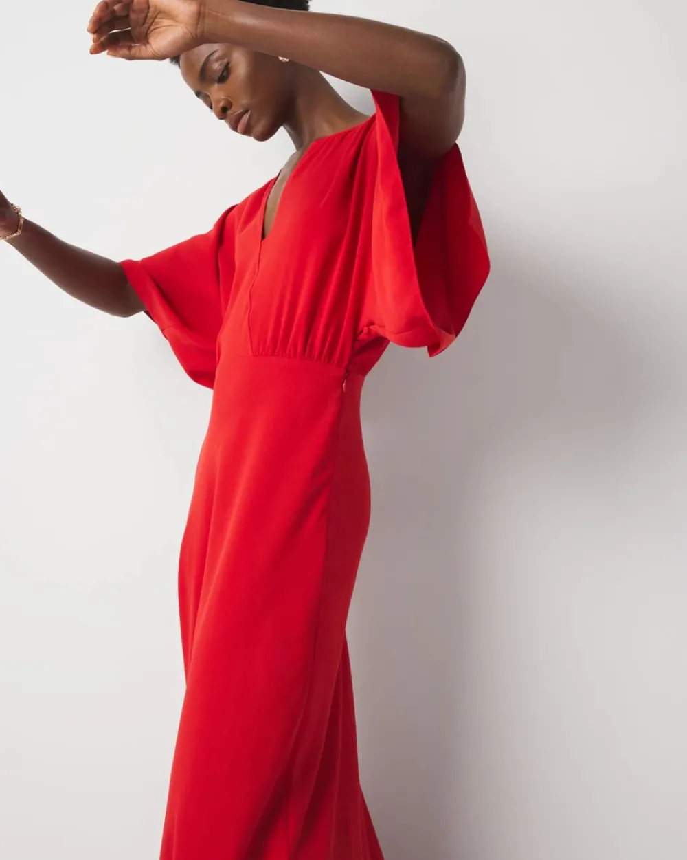 Kimono Sleeve Crepe Gown*White House Black Market Online