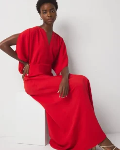 Kimono Sleeve Crepe Gown*White House Black Market Online