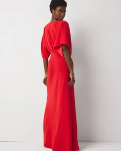 Kimono Sleeve Crepe Gown*White House Black Market Online