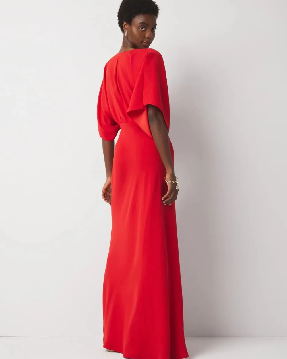 Kimono Sleeve Crepe Gown*White House Black Market Online