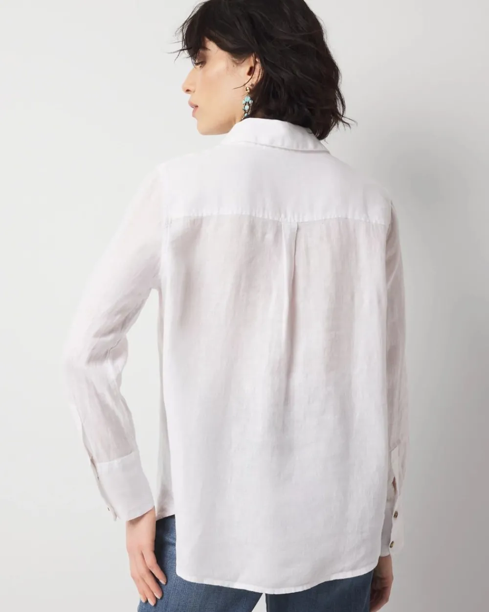 Linen Button-Down Shirt*White House Black Market New